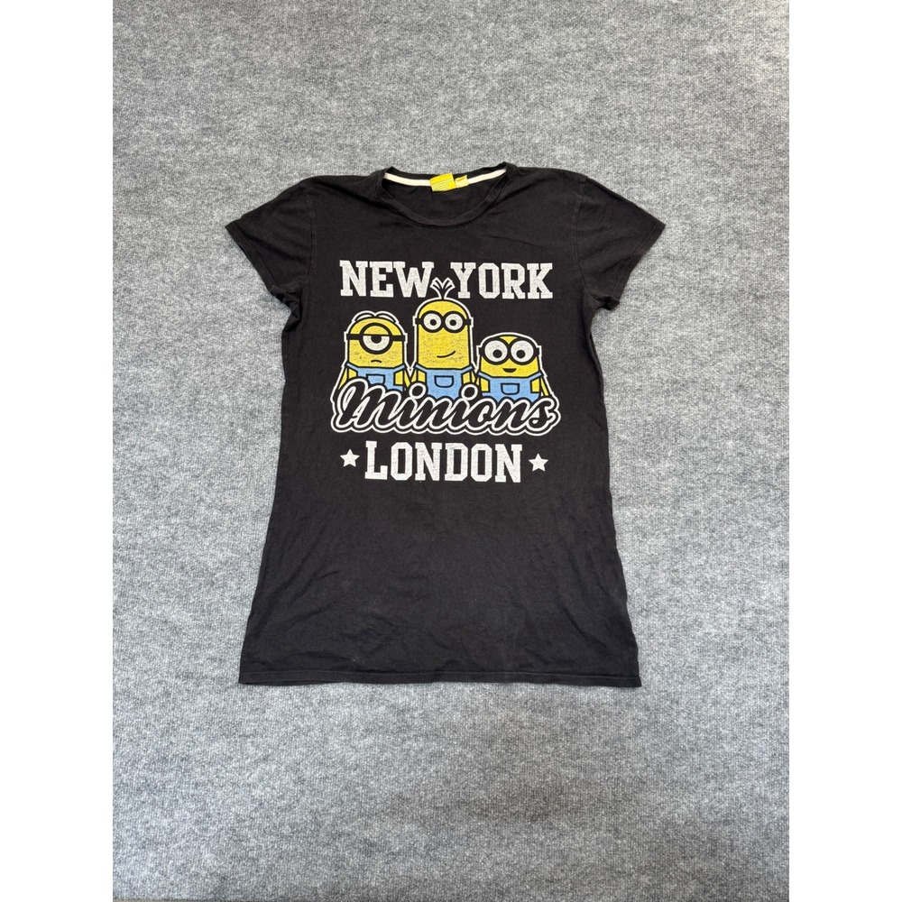 Minions New York London Graphic T-Shirt Black Size M Illumination